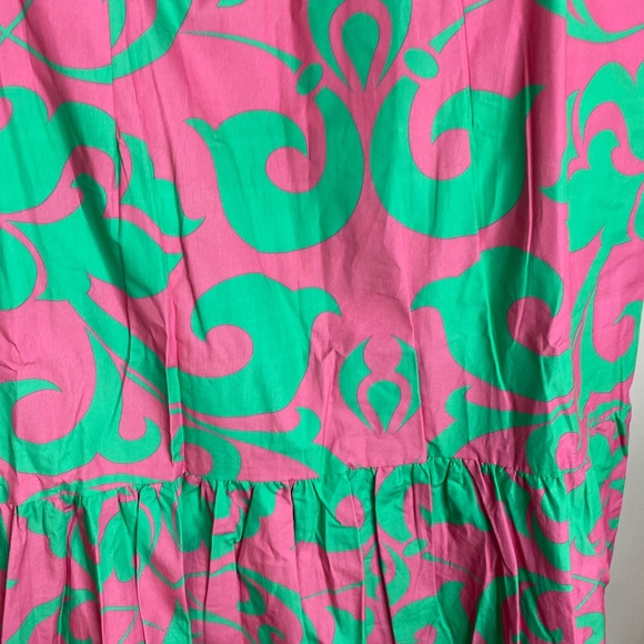 NWT MAUDE VIVANTE Vibrant Pink and Green Blouse skirt set - Picture 4 of 6